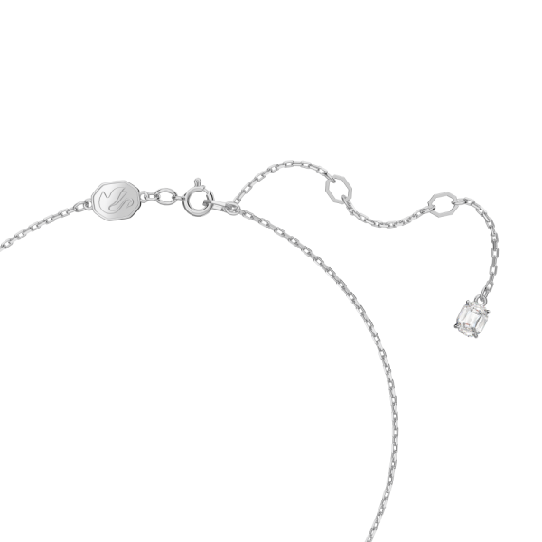 Pingente Swarovski Constella Lapidação Redonda Pavé Branco Lacado a Ródio