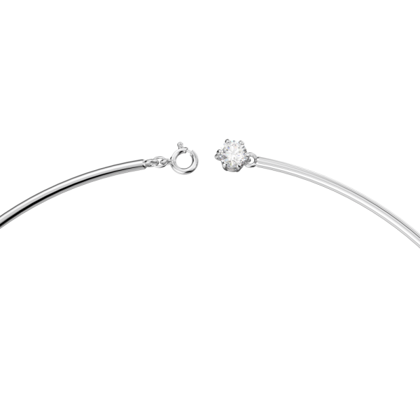 Colar Swarovski Constella Lapidação Redonda Branco Lacado a Ródio