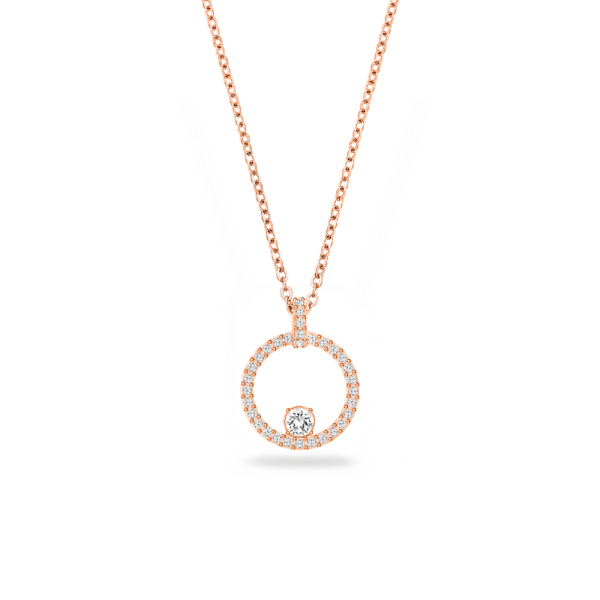 Pingente Swarovski Creativity Branco Lacado a Rosa Dourado