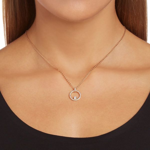 Pingente Swarovski Creativity Branco Lacado a Rosa Dourado