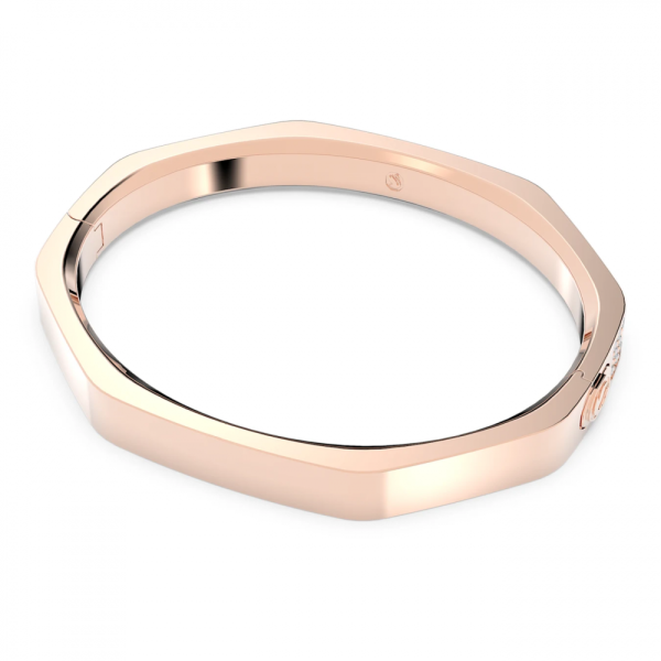 Pulseira Swarovski Dextera Forma de Octógono Branco Banhado a Dourado Rosa