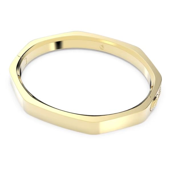 Bracelete Swarovski Dextera Modelo octagonal Branca Lacado a dourado