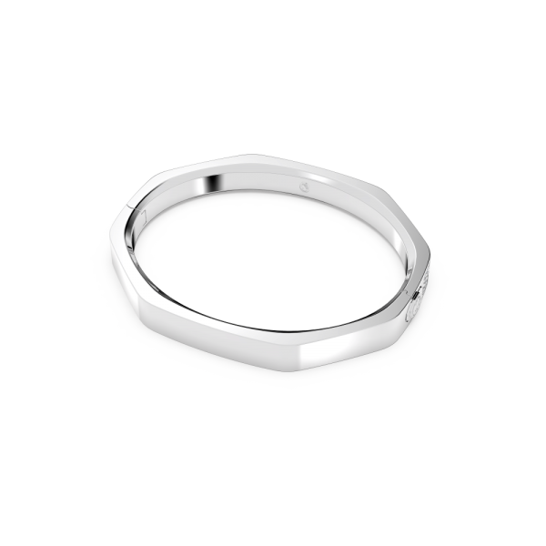 Bracelete Swarovski Dextera Modelo Octagonal Branca Lacado a Ródio