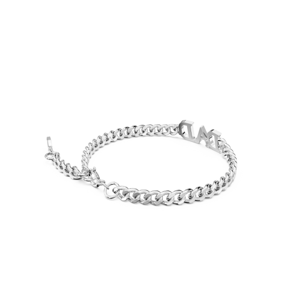 Pulseira Swarovski Father's Day - Dad Branca Lacado a Ródio