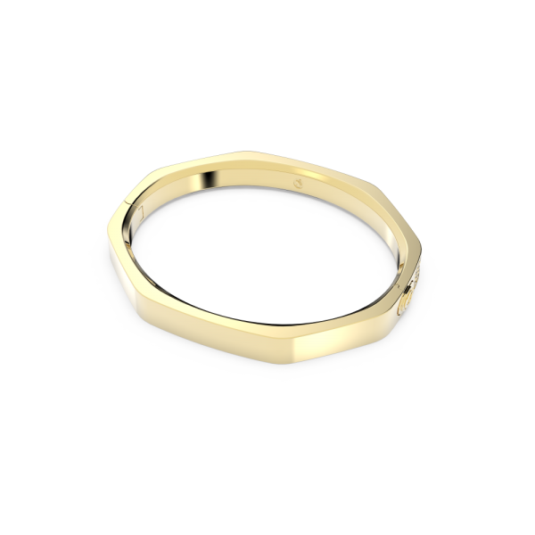 Bracelete Swarovski Dextera Modelo Octagonal Branca Lacado a Dourado M