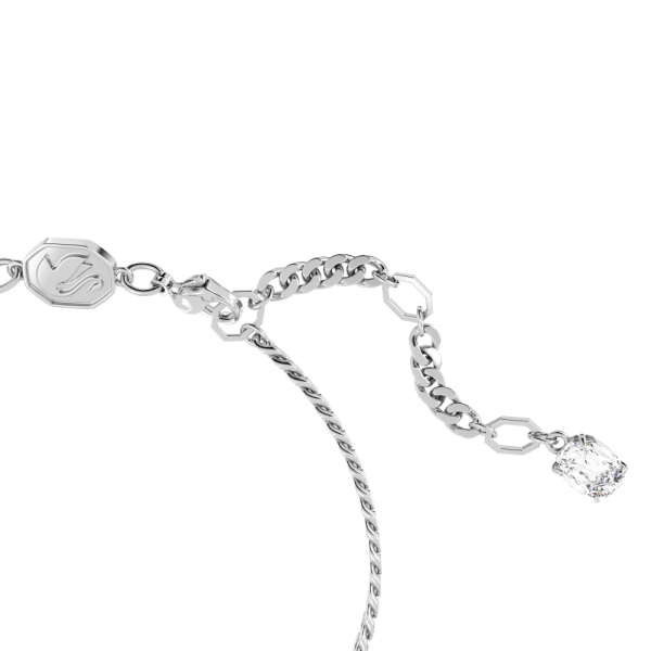 Pulseira Swarovski Matrix Coração Branca Lacado a Ródio
