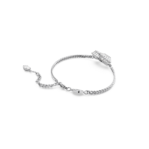Pulseira Swarovski Matrix Coração Branca Lacado a Ródio