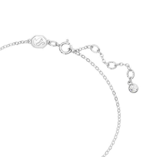 Pulseira Swarovski Volta Laço Branca Lacado a Ródio
