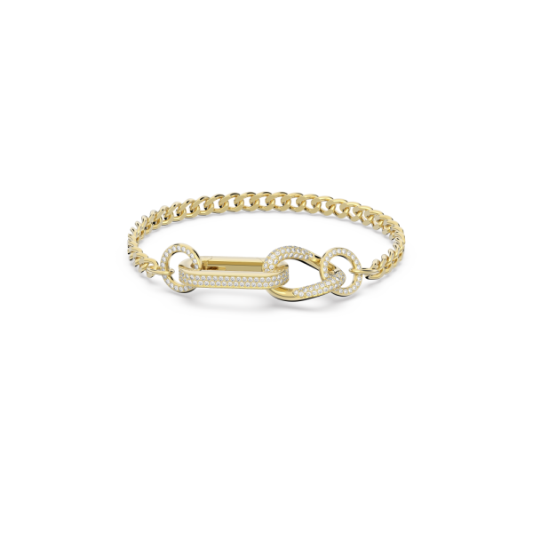Pulseira Swarovski Dextera Pavé Ligações Mistas Branca Lacado a Dourado