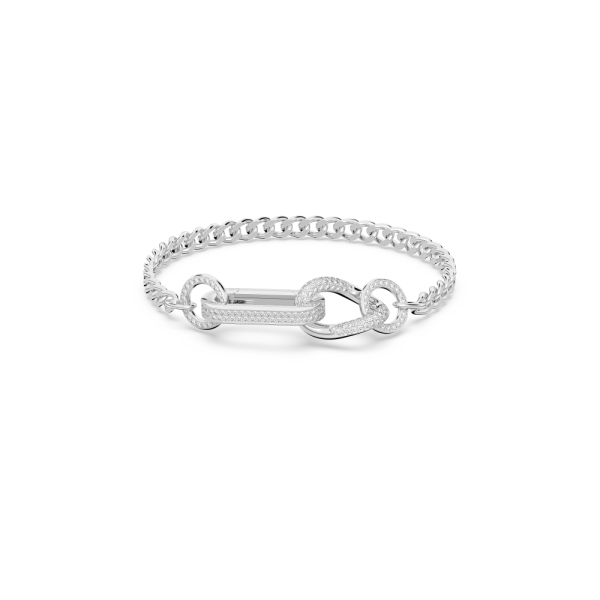 Pulseira Swarovski Dextera Pavé Ligações Mistas Branca Lacado a Ródio
