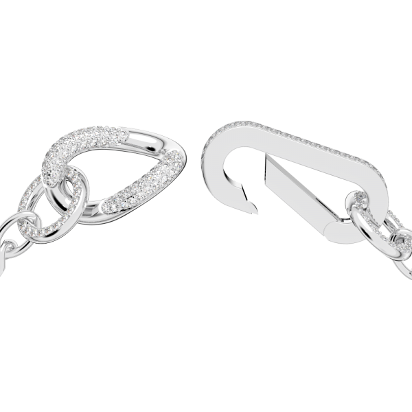 Pulseira Swarovski Dextera Pavé Ligações Mistas Branca Lacado a Ródio
