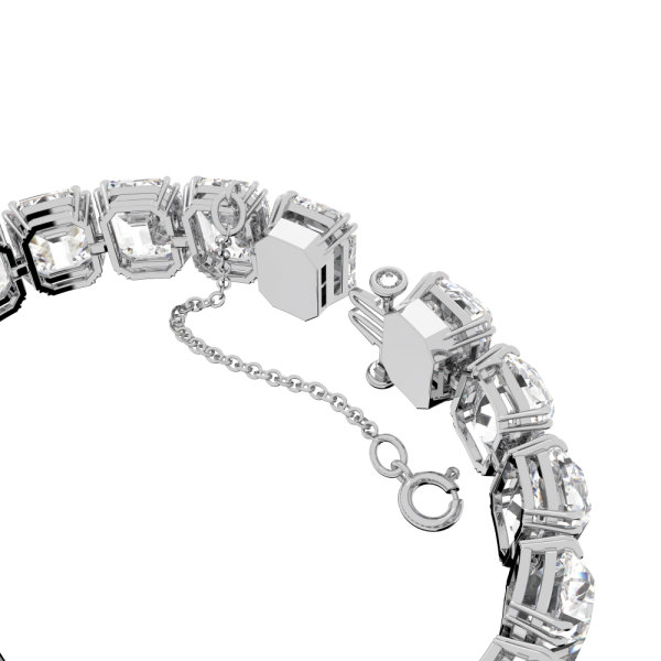 Pulseira Swarovski Millenia Lapidação Octogonal Branca Lacado a Ródio