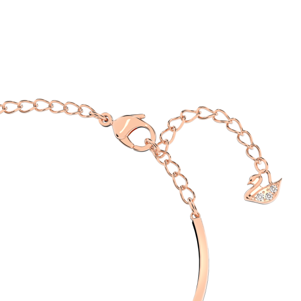 Bracelete Swarovski Infinity Infinito e Coração Branca Acabamento de Combinação de Metais