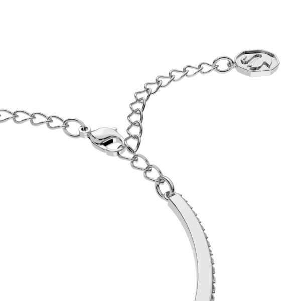 Bracelete Swarovski Millenia Lapidação Octogonal Pavé Branca Lacado a Ródio
