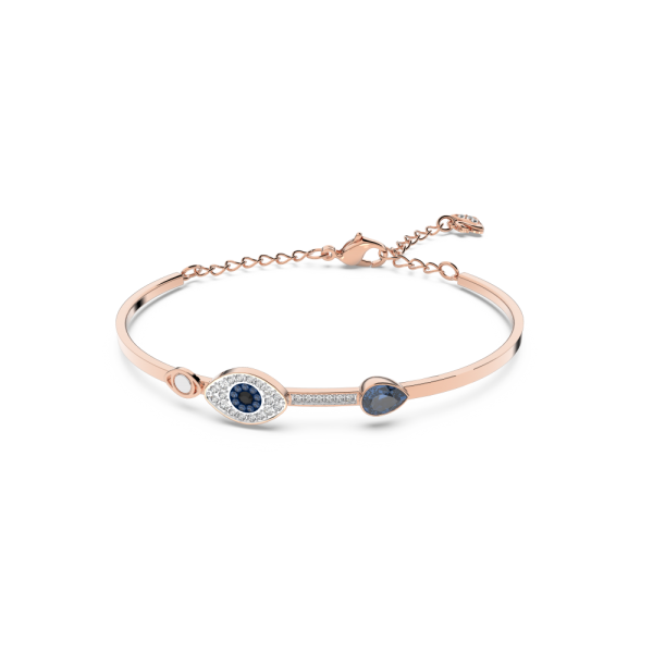 Bracelete Swarovski Symbolic Olho Grego Azul Acabamento de Combinação de Metais