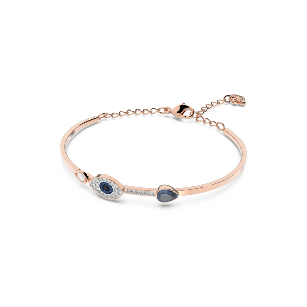 Bracelete Swarovski Symbolic Olho Grego Azul Acabamento de Combinação de Metais