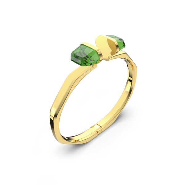 Bracelete Swarovski Lucent Fecho Magnético Verde Acabamento em Dourado
