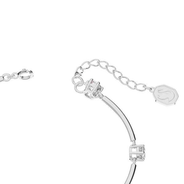 Bracelete Swarovski Constella Lapidação Redonda Branca Lacado a Ródio