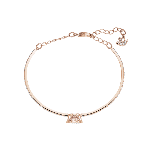 Bracelete Swarovski Sparkling Dance Lapidação Redonda Branca Lacado a Rosa Dourado