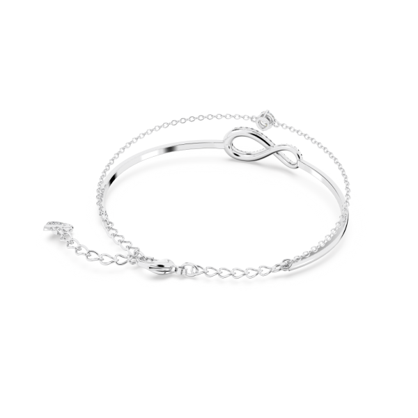 Bracelete Swarovski Infinity Infinity Branca Lacado a Ródio