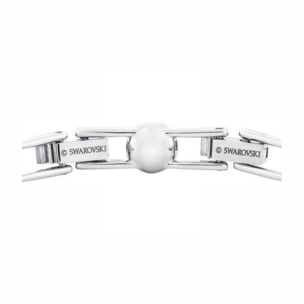 Pulseira Swarovski Angelic Lapidação redonda Pavé Pequena Branca Lacado a ródio M