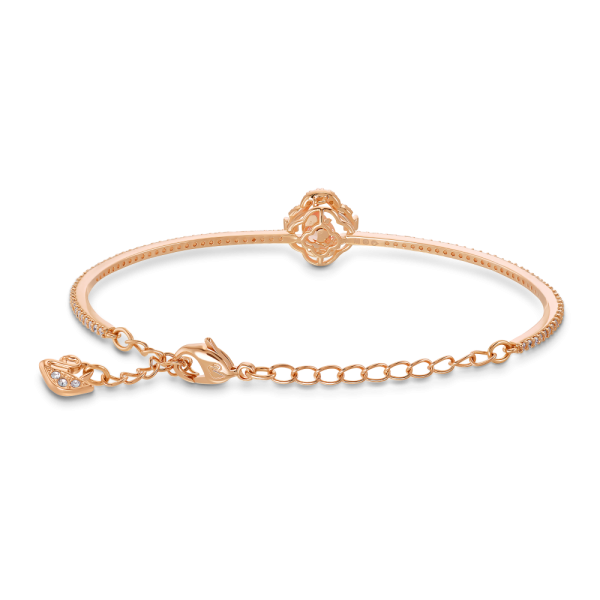 Bracelete Swarovski Sparkling Dance Trevo de Quatro Folhas Rosa Lacado a Rosa Dourado