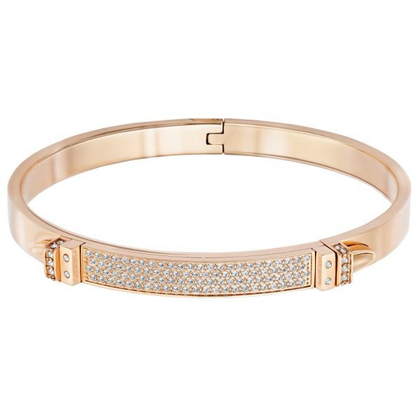 Bracelete Swarovski Distinct Branca Lacado a rosa dourado