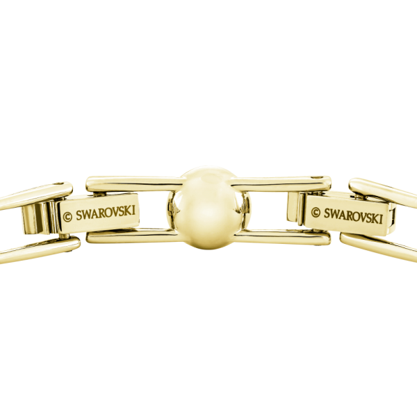 Pulseira Swarovski Angelic Lapidação Redonda Pavé Média Branca Lacado a Dourado