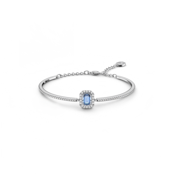 Bracelete Swarovski Millenia Lapidação Octogonal Azul Lacado a Ródio