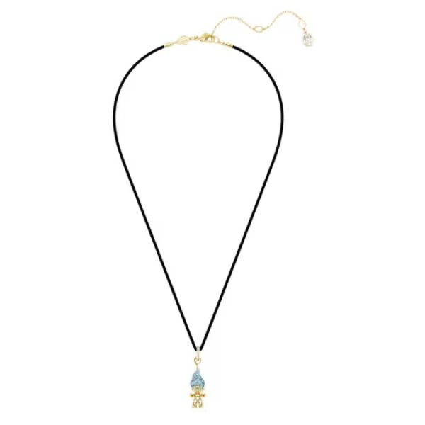 Pingente Swarovski Good Luck Trolls Troll Azul Lacado a dourado