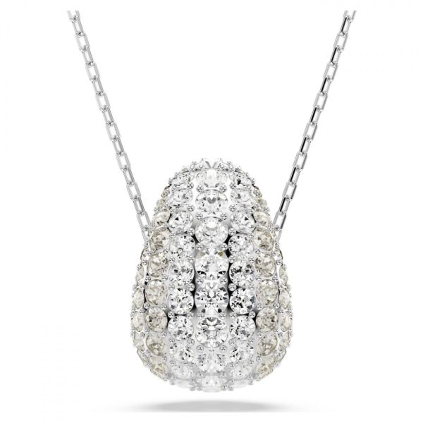 Pingente Swarovski Sublima Lapidação redonda Branco Lacado a ródio