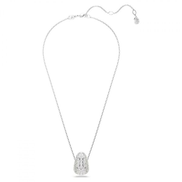 Pingente Swarovski Sublima Lapidação redonda Branco Lacado a ródio