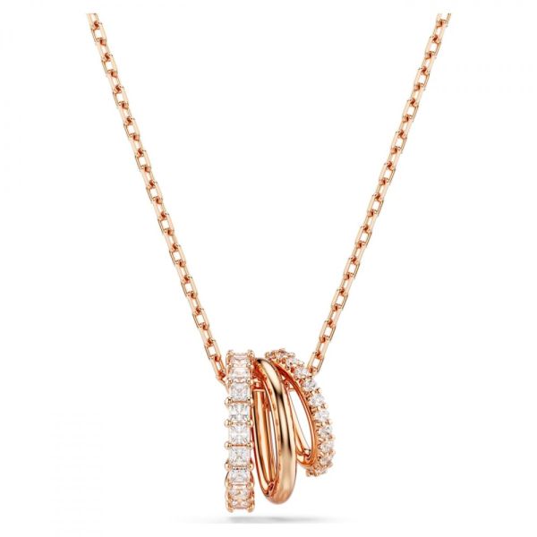 Pingente Swarovski Hyperbola Combinação de lapidações Branco Lacado a rosa dourado