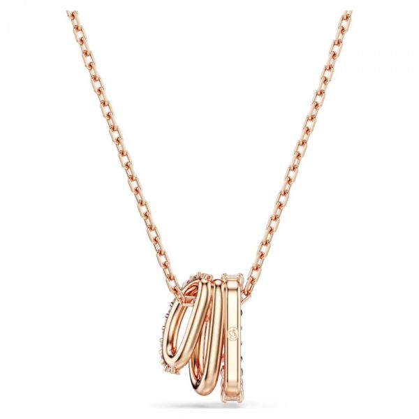 Pingente Swarovski Hyperbola Combinação de lapidações Branco Lacado a rosa dourado