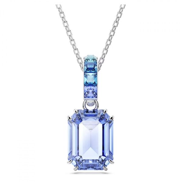 Pingente Swarovski Millenia Lapidação octogonal Azul Lacado a ródio