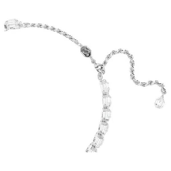 Gargantilha Swarovski Millenia Lapidação octogonal Branca Lacado a ródio
