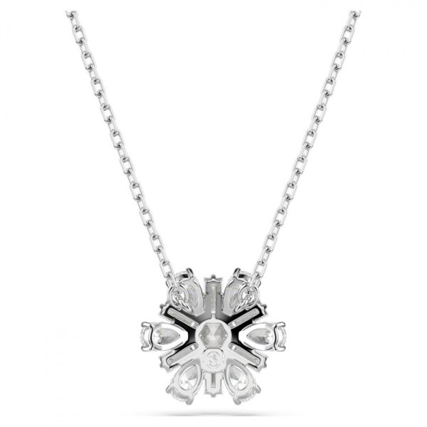 Pingente Swarovski Idyllia Combinação de lapidações Floco de neve Branco Lacado a ródio
