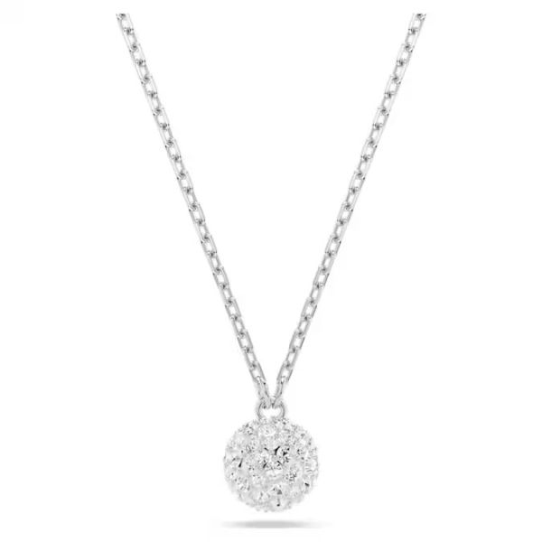 Pingente Swarovski Dextera Lapidação redonda Esfera Branco Lacado a ródio