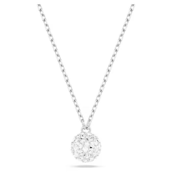 Pingente Swarovski Dextera Lapidação redonda Esfera Branco Lacado a ródio
