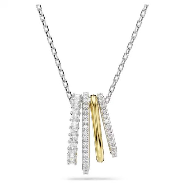 Pingente Swarovski Hyperbola Combinação de lapidações Branco Acabamento de combinação de metais
