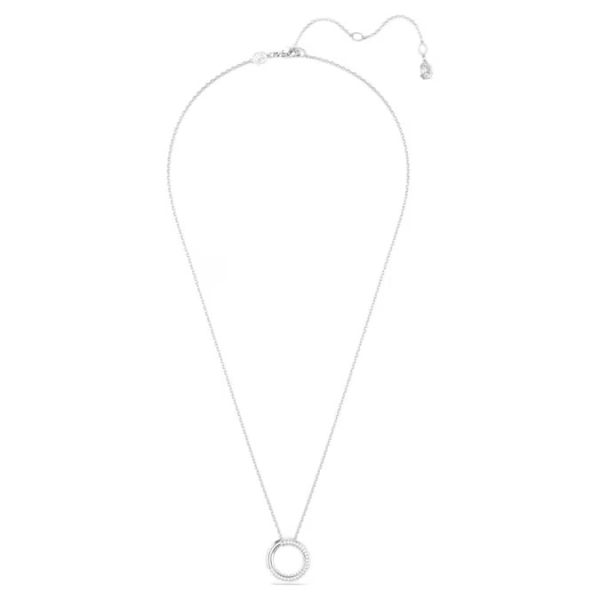 Pingente Swarovski Dextera Pavé Branco Lacado a ródio