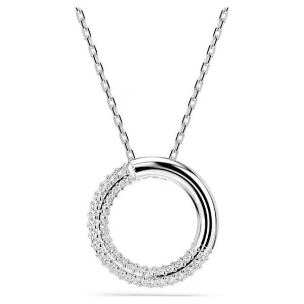 Pingente Swarovski Dextera Pavé Branco Lacado a ródio