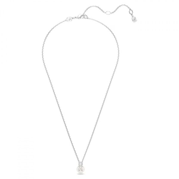Pingente Swarovski Matrix Crystal Pearl Lapidação redonda Branco Lacado a ródio