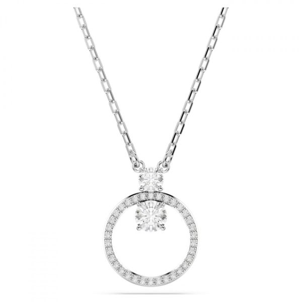 Pingente Swarovski Constella Lapidação redonda Branco Lacado a ródio