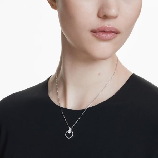 Pingente Swarovski Constella Lapidação redonda Branco Lacado a ródio