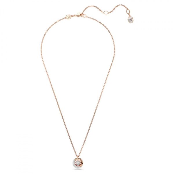 Pingente Swarovski Dextera Lapidação redonda Branco Lacado a rosa dourado