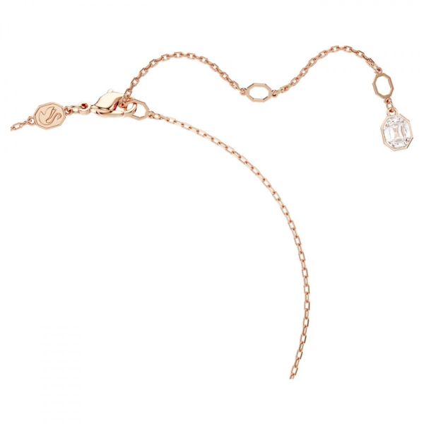 Pingente Swarovski Dextera Lapidação redonda Branco Lacado a rosa dourado