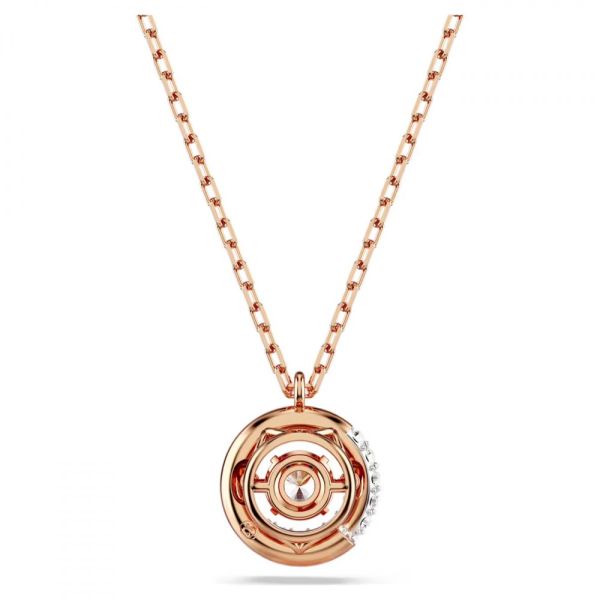Pingente Swarovski Dextera Lapidação redonda Branco Lacado a rosa dourado