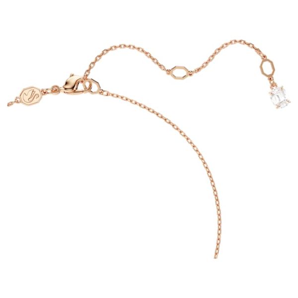 Pingente Swarovski Stilla Lapidação quadrada Branco Lacado a rosa dourado