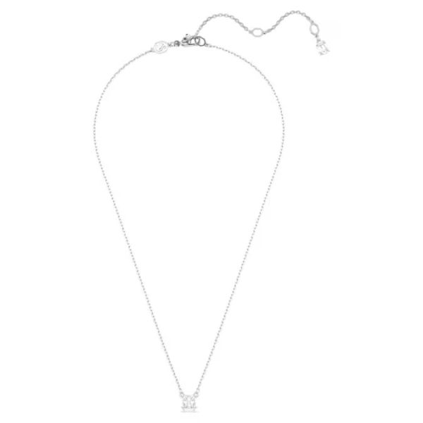 Pingente Swarovski Stilla Lapidação quadrada Branco Lacado a ródio